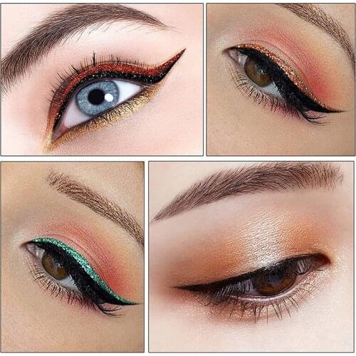 10 Pairs Natural Waterproof Reusable Lazy Useful Cat Eye Cosmetic False Eyelashes And Eyelid Line Stick Eyeliner Stickers