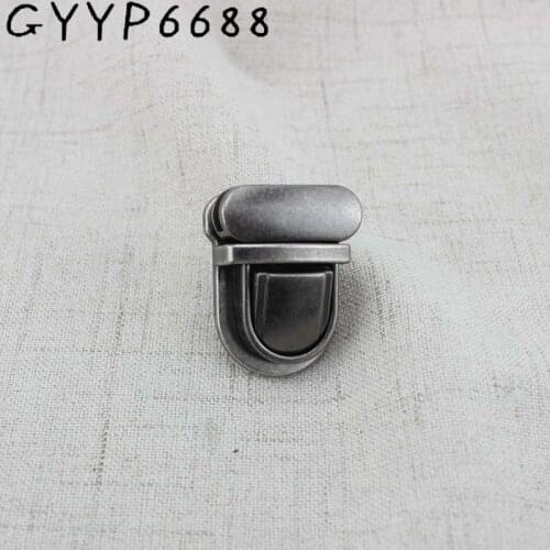 2sets old silver lock Clasp Turn tuck Lock Handbag Bag Purse genuine leather trunk lock Twist Lock Metal Hardware For DIY