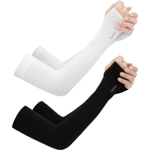 2pcs Breathable Anti-sunburn Ice Silk Sunshade Arm Cuff Unisex Comfortable Outdoor Riding Sport Sleeve Sportswear Accessories