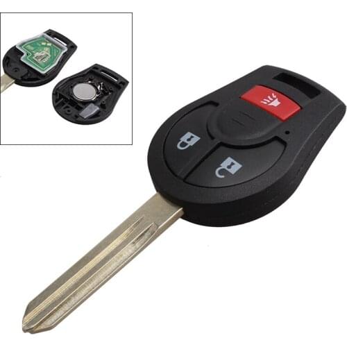 315Mhz 3 Buttons Remote Control Car Key Replacement Fob CWTWB1U751 Suitable for Nissan 2008-2014 Car Vehicle Automobile