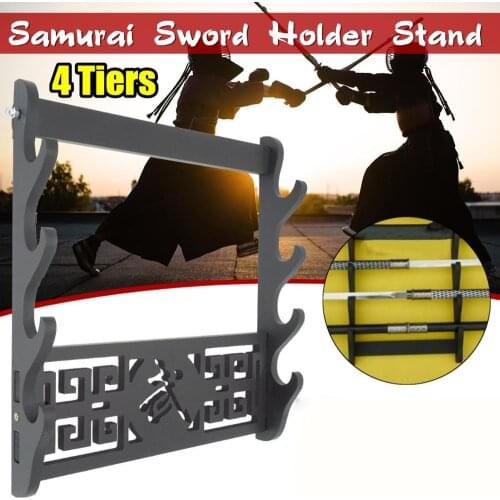 4 Tier Holder Wall Mount Samurai Stand Display Katana Wall Hanger Tool Holder