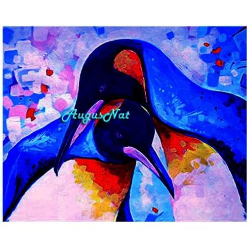 Penguin diamond painting full square lover wall art decor diamont sweetheart paint diy diamand dotz kits birds mosaic craft gift