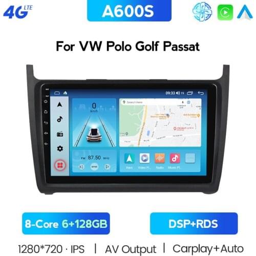 For Volkswagen VW Polo Sedan 2008 2015 Car Radio Multimedia Video Player Android 10.0 6GBRAM 128ROM Navigation GPS 2 Din Dvd BT