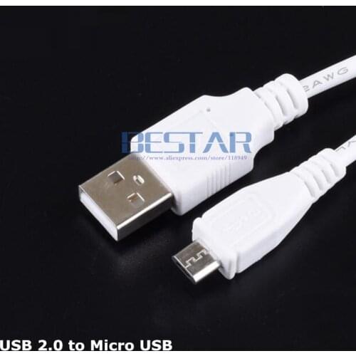 White 100cm DC Power Plug USB 2.0 Convert To Micro USB Jack With Cord Connector charging Cable 3FT