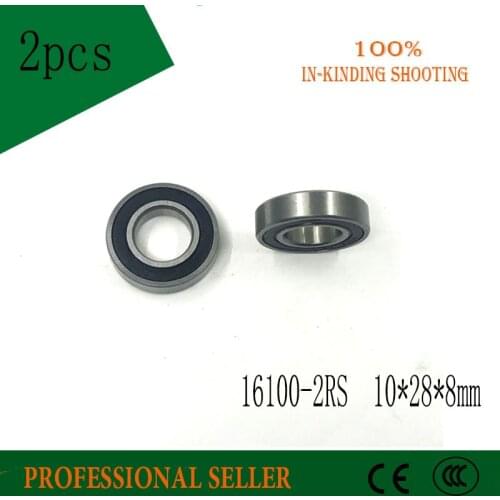 Free shipping 2PCS 16100-2RS 10x28x8mm ball bearing bike wheels bottom bracket repair bearing motor bearing 16100