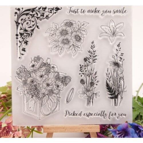 Flowers Silicone Clear Seal Stamp DIY Scrapbooking Embossing Photo Album Decorative Paper Card Craft Art Handmade Gift E56C