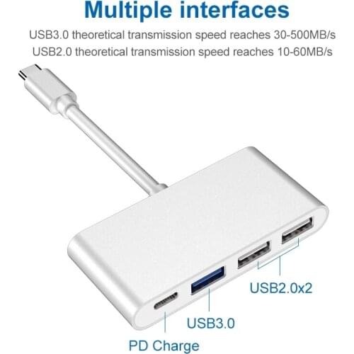 HW-TC32 Type-C Docking Station Hub 2.0 Laptop USB Expansion Hub USB C Type-C to USB 2.0 USB3.0 Converter With PD Charging