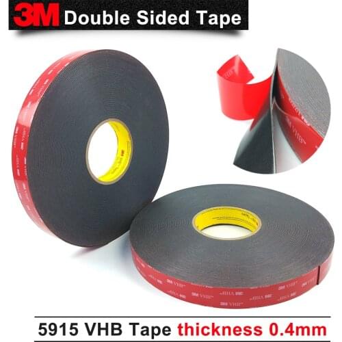 3M 5915 VHB double sided tape,thickness 0.4mm Black pressure-sensitive and closed-cell acrylic foam tape,10MM*33M 1Roll/Lot