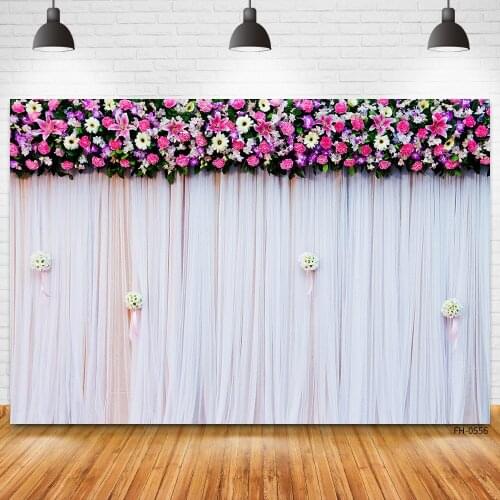 Wedding Curtain Floral Wall Background Flower Stage Ceremony Baby Birthday Party Newborn Photography Backdrops For Photo Studio