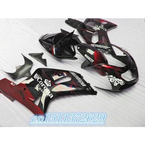 GSXR600/750 K1 for GSXR600 GSXR750 2001-2003 ABS GSXR 600 750 01-03 Black Red Flame for SUZUKI
