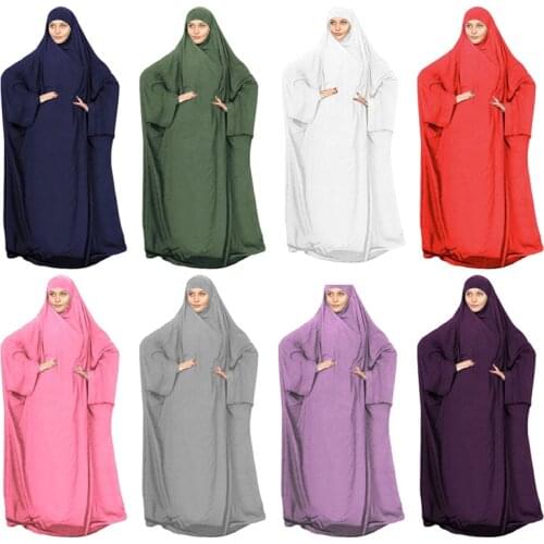 Eid Muslim Prayer Garment Dress Women Abaya Jilbab Hijab Long Khimar Outfit Ramadan Abayas Islamic Clothes Niqab Djellaba Burka