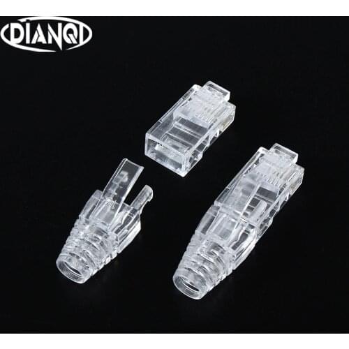50/100pcs Cat6 RJ45 Connector UTP Cable Ethernet Jack 8P8C Network CAT 6 Modular Plugs With RJ45 Caps