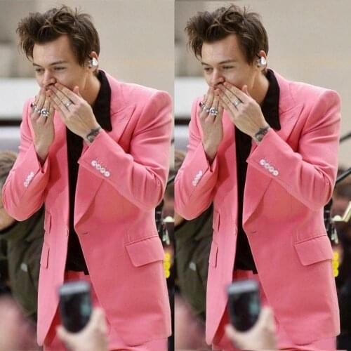 FormalPink Peak Lapel Men Suits Tuxedo Groom Suit For Wedding Single Breasted Tailored Slim Fit Suits For Men Jacket + Pants