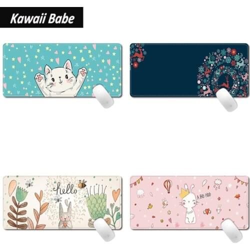 Cartoon Printed Cute Mouse Pad Gaming Kawaii Desk Mats Large Deskpad for Gamer Home Keyboard PC Computer Office Accessories
