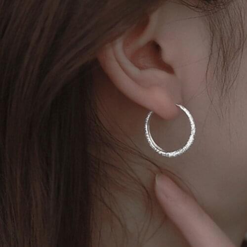 Fashion 925 Sterling Silver Piercing Circle Charm Hoop Earring For Women Girls Party Wedding Jewelry eh1089