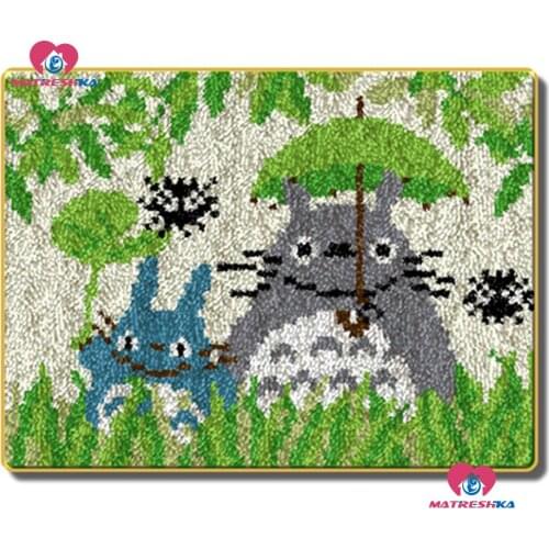Latch Hook Rug Kits cartoon DIY Needlework Unfinished Crocheting Rug Yarn Cushion Mat Handicraft Embroidery cross stitch Carpet