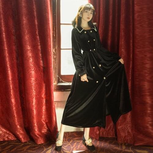 2019 new fashion womens clothing Autumn velvet dress dresses winter dress