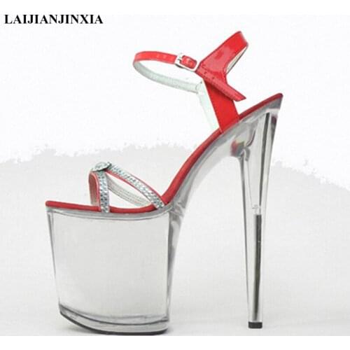 New the unique design is super high and 20cm, with a thick base of diamond-encrusted and high-heeled Dance Shoes
