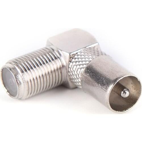 1/2pcs Aluminium Alloy 90 Degree Right Angled TV Aerial Antenna Plug Connector Adapter Plug To Socket Coax Cable RF Coaxial