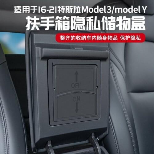 For Tesla Model 3 Y 2016-2021 Center Console Organizer, Armrest Hidden Storage Box Car Accessories Holder Box