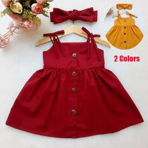Baby Girl Dress Sleeveless Solid Color Summer Dress Party Casual Tutu Dresses Outfit