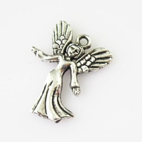 16 New Dancing Angel Wings Tibetan Silver Tone Charms Pendants 19x24mm