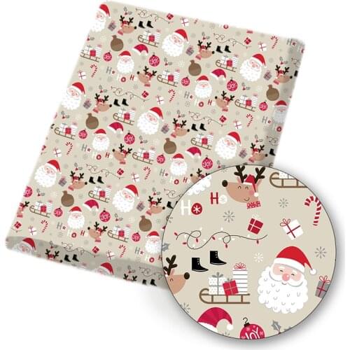 Polyester Cotton Fabric Christmas Character Anime Printed Fabric Sewing Bag Home Textile Cloth Garment Material 45*140cm 80g/Pc