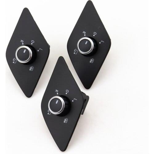 TUKE 3 Pcs Chrome Side Mirror Adjust Switch Knob W/ Heat 6 PINS For VW Jetta (NCS) MK6 16D 959 565 A 16D959565A