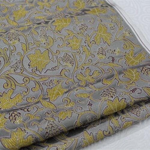 CF163 1Yard Putaohua Gray Chinese Antique Silk Fabric Chinese Style Brocade Jacquard Fabric For Mens Dress Fabric For Sewing