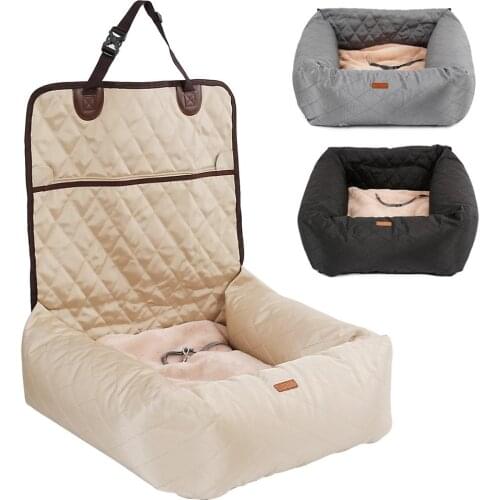 Dog Car Seat Bed Travel Dog Car Seats for Small Medium Dogs Front/Back Seat Indoor/Car Use Pet Car Carrier Bed Cover Removable