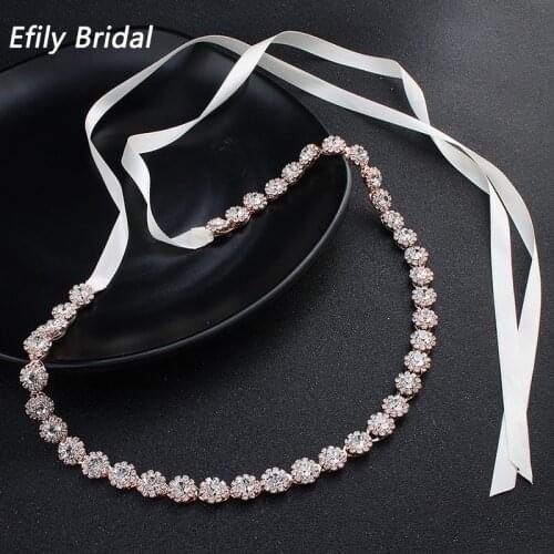 Bridal Rhinestone Belts for Women Wedding Accessories Crystal Fashion Prom Dress Belt Strass Bride Sash Bridesmaid Gift