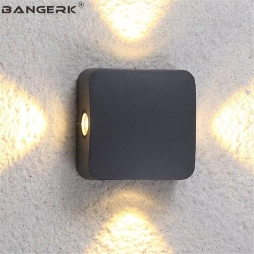 Outdoor Modern Wall Lamps 4W LED Porch Lights Spotlight Waterproof Sconce Aluminum Lighting Wall Lamp Garden Decor Fixtures