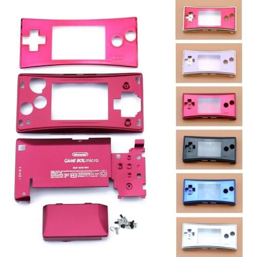YuXi 6 Colors Metal Housing Shell case for Nintendo Gameboy Micro GBM front back Cover Faceplate Battery Holder w/ Screw
