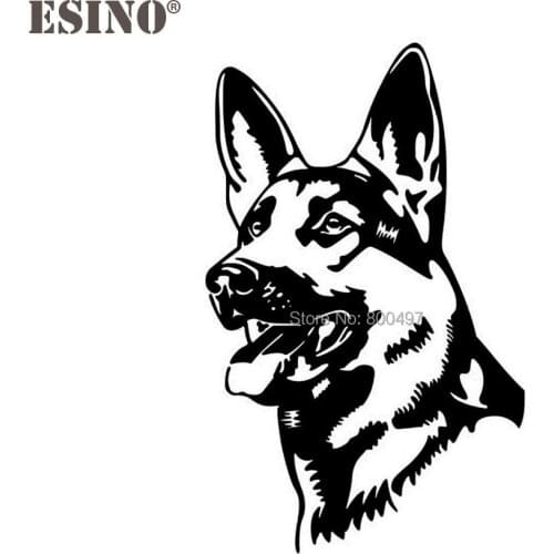 Funny Animal Car Styling German Shepherd Dog Alsation Dog Waterproof Reflective Vinyl Auto Decal Cartoon Car Stickers