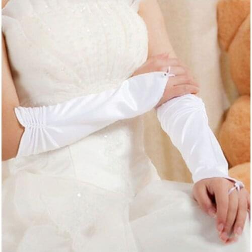 Mid-Length Women Lady Dancing Performance long black Gloves Fingerless Fashion Evening Party Gloves