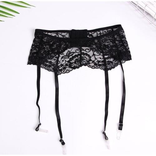 Sexy Lace Garter Belt Punk Goth Women Suspender Belt Hot Sheer Thigh High Exotic Lingerie Garters For Stockings