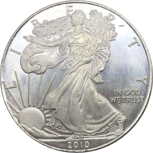 United States 1 Dollar American Silver Eagle Bullion Coin 2010 W Type Plated Silver Commemorative Coin Copy coin