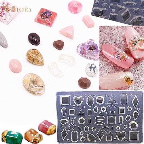 1pcs 3D Carving Nail Stamping Plates Three-dimensional Geometric Pattern Nail Mold UV Gel Silicone Nail Templates Decoration