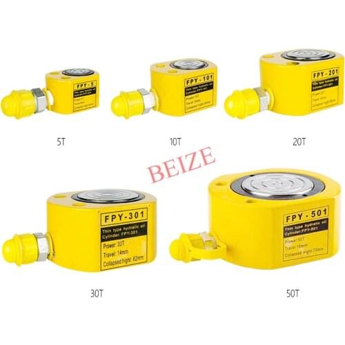 1Pcs Super Thin Type Hydraulic Cylinder FPY-101 Hydraulic Lifting Jack Work Travel of 10mm Output 10 Tons