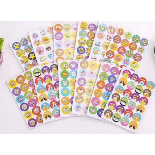 10pcs/Set Cartoon Bubble Stickers Children Reward Sticker Award Praise For Kids Mother Label Toys Stickers Teacher Q1X0