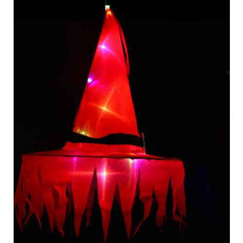 10pcs Adult Children Halloween Glowing Luminous Witch Hat LED Makeup Costume Props Party Wizard Hats DIY Party Festival Decor