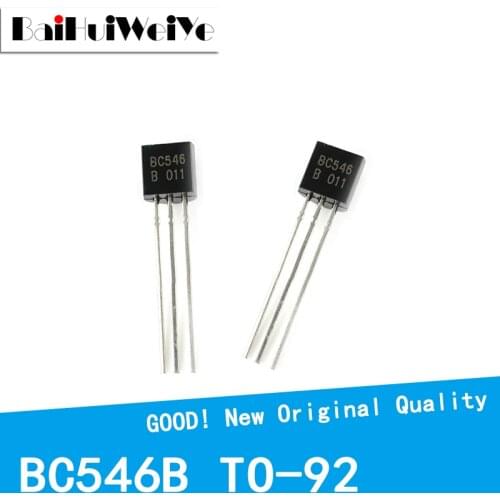 100PCS/LOT BC546B BC546 546B 546 TO-92 TO92 triode transistor NPN 65V/0.1A New Original Good Quality Chipset