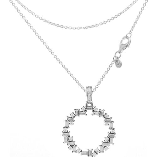 100% 925 Sterling-Silver-Jewelry Shards of Sparkle Necklace Free Shipping