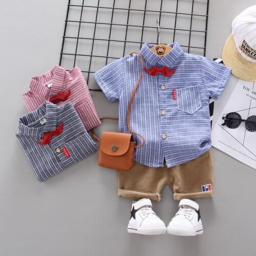 2020 Summer Boys Clothing Set Cartoon Mickey Baby boy Children Short Sleeve T-shirt and Jeans 2 pcs Kids Clothes Sport Suits