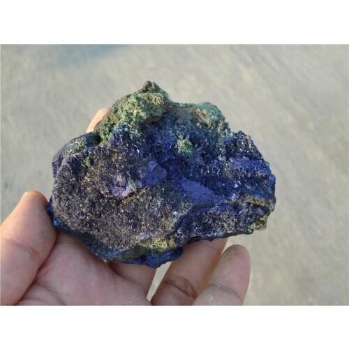 275g Shining Gem Azurite Crystal Vug with Malachite Mineral Specimen
