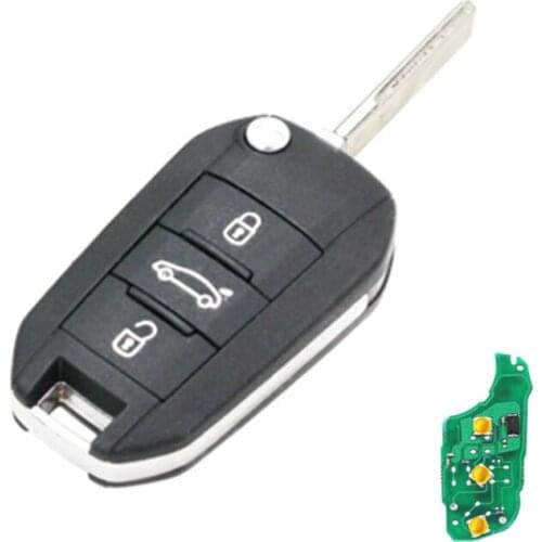 3 Button Remote Car Key 433MHz PCF7941 ID46 Chip for Peugeot 508 208 2008 201 208 2008 408 4008 5008 HU83 Uncut Blade