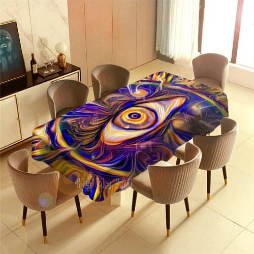 Abstract Painting Circles In The Eye Psychedelic Tablecloth Art Interior Decoration