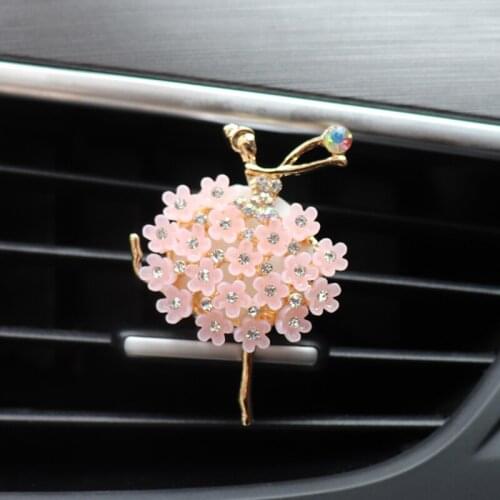 Bling Ballet Girl Car Decor Interior Car Aroma Diffuser Flavoring In Auto Perfume Car Smell Vent Clip Car Accessory Girls Gifts