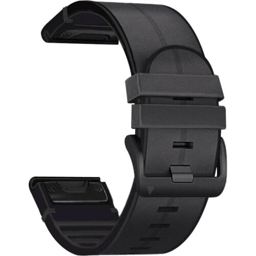 Quick Fit Leather Sillicone Watch Band Strap For Garmin Fenix 6X 5X Plus 3 HR Replacement Wrist Band Men High Quality Strap Band