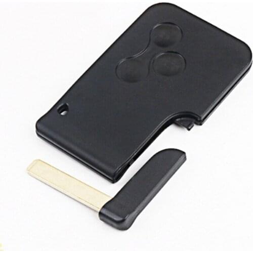 DAKATU 3 Buttons Smart Card Key Shell Case For Renault Clio Logan Megane 2 3 Koleos Scenic Card Case Autos Car Key Fob Shell